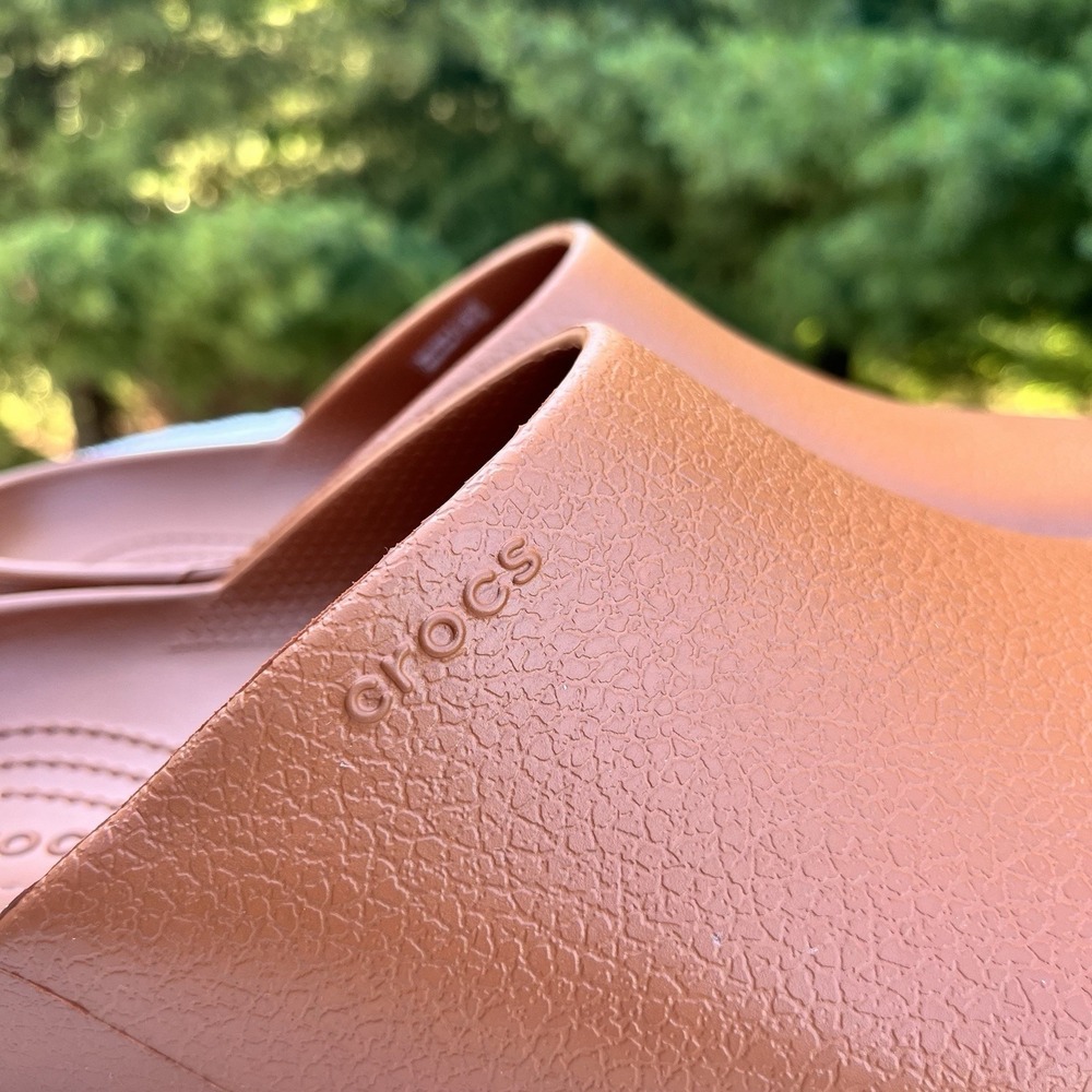 Crocs Dylan Clogs Women 10 | Men 8 Cognac Brown Boho Mules Slip On Waterproof - Picture 7 of 10